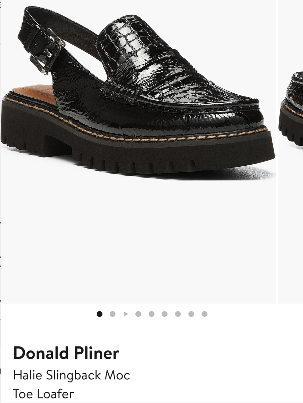 Donald J. Pliner Halieci crinkle Patent Slingback Loafer
